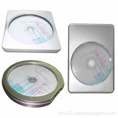 CD Tin Boxes with 0.23mm Home-made Grade A Tinplate, OEM Designs Welcomed